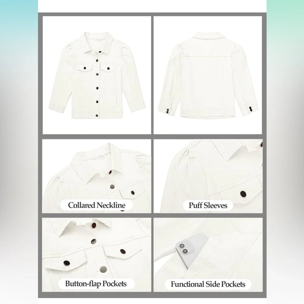 LN Women's White Denim Jacket - Picture 4 of 9